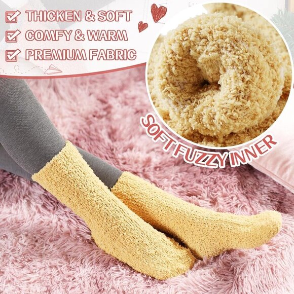❤️Women Fuzzy Socks Soft Warm Fluffy Sleep Thermal Plush Casual Cozy Home Socks - Picture 3 of 6